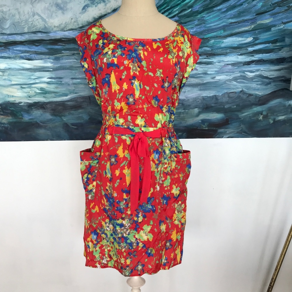 Floral Red Dress